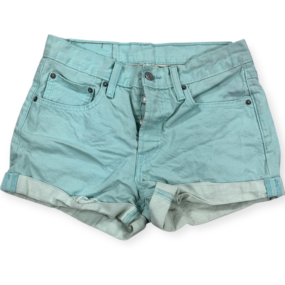 Light Aqua Women's Roll-Cuff Shorts